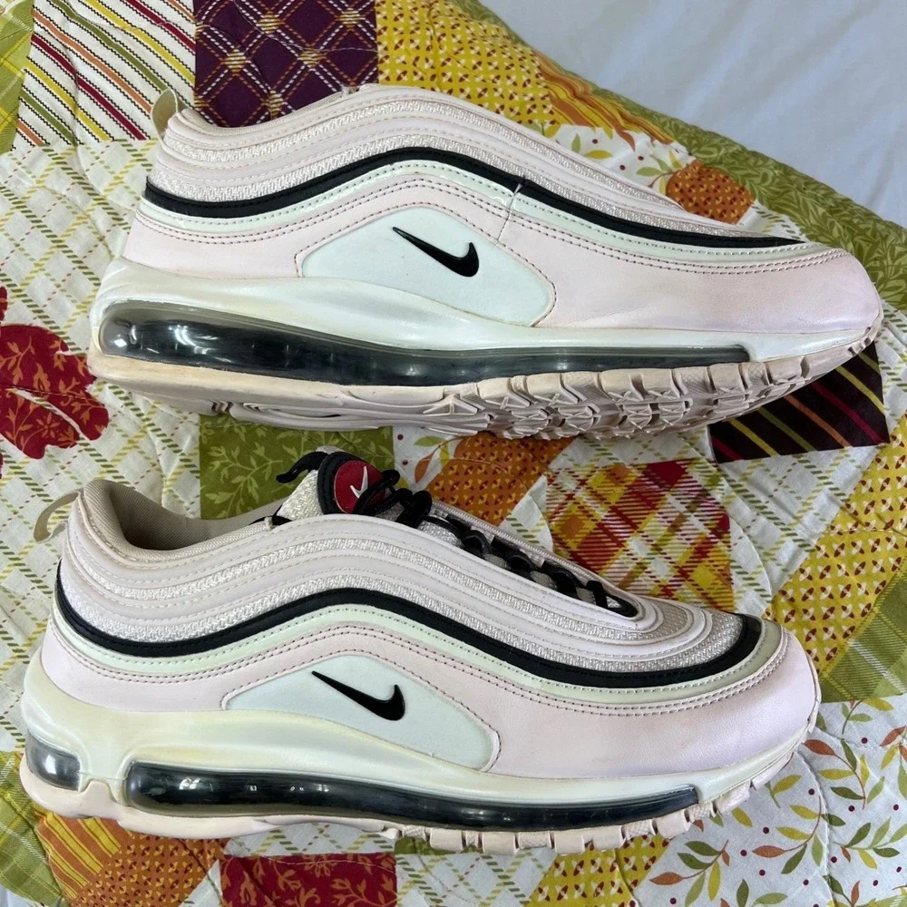 Nike Air Max 97 Pink Black White Womens Sz 10 Running Lifestyle Shoes super nice